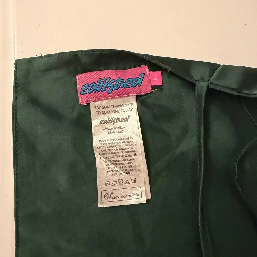 Edikted Dark Green Halter Crop Top - Picture 6 of 6